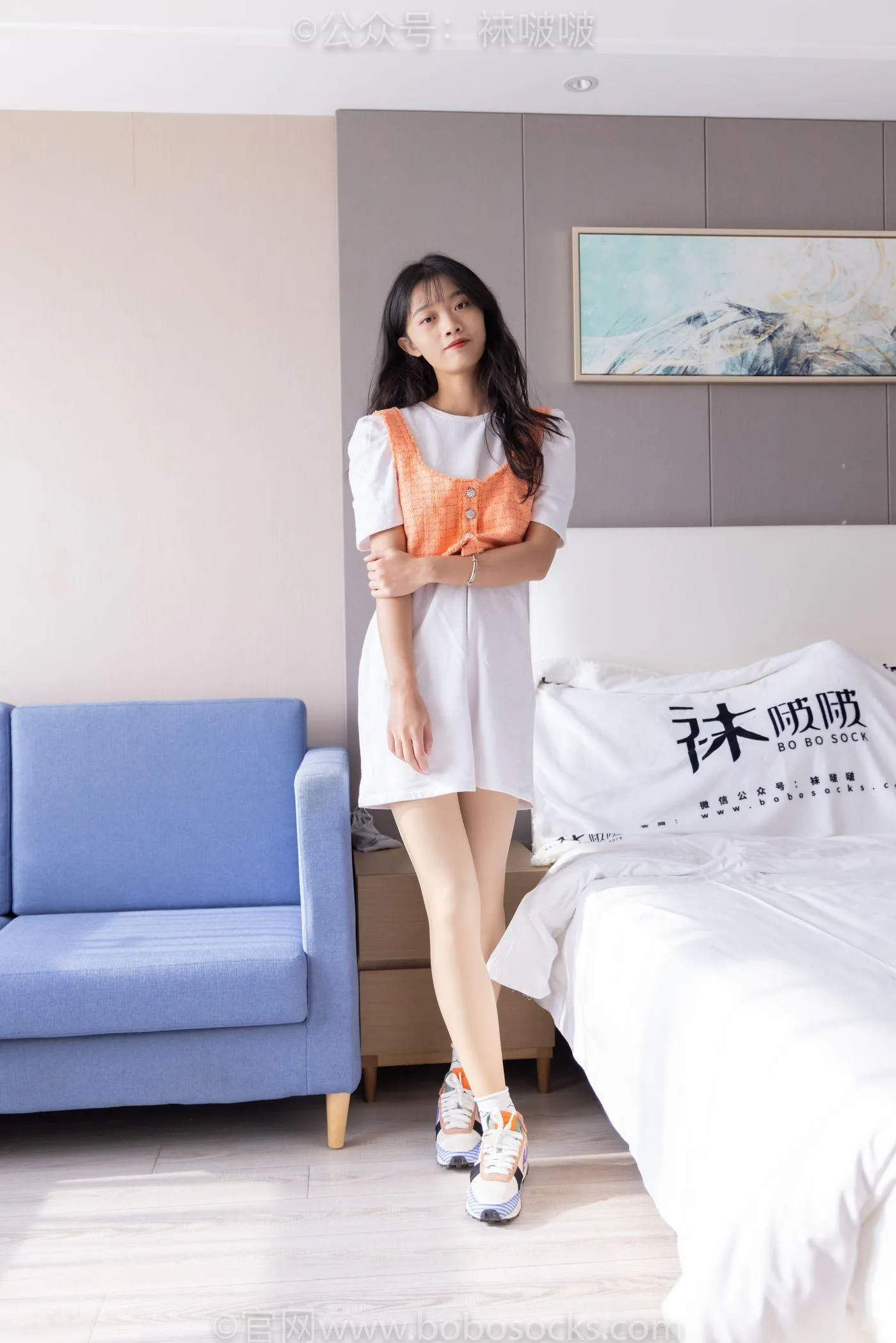 [BoBoSocks袜啵啵]NO.062 涵涵-运动鞋、白棉袜、厚肉丝 [145P]插图5